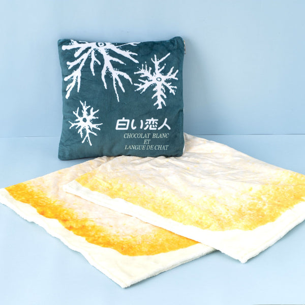 白い恋人 クッションブランケット